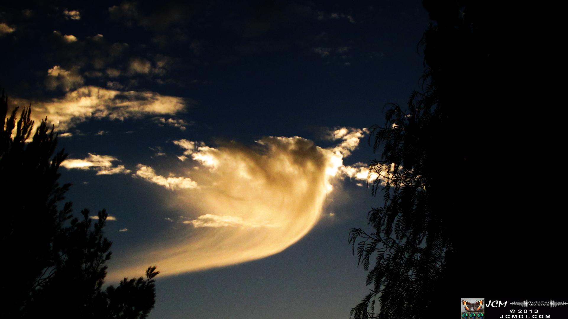 Angel (or ghost) clouds at sunset